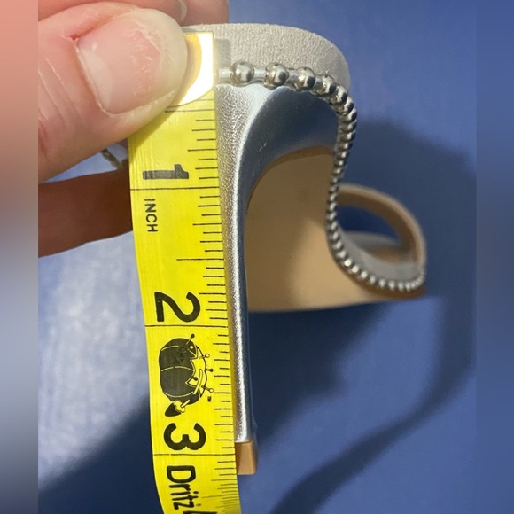 New Steve Madden Benefit crystal/rhinestone heeled sandal, gray/silver - Picture 14 of 14